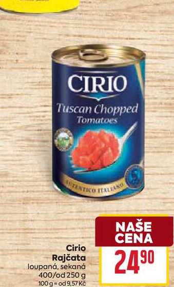 Cirio Rajčata loupaná, sekaná 400/od 250 g 