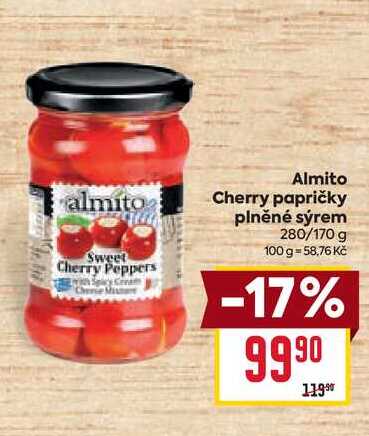 Almito Cherry papričky plněné sýrem 280/170 g
