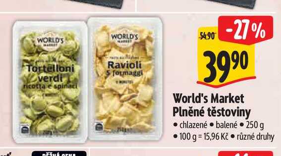   World's Market Plněné těstoviny chlazené balené 250 g  
