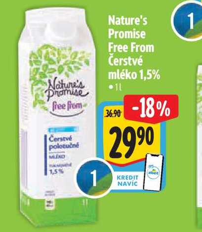 Nature's Promise Free From Čerstvé mléko 1,5%  1 l