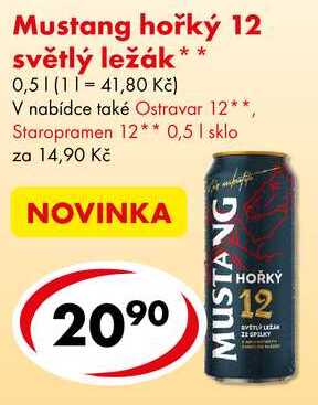 Mustang hořký 12 světlý ležák, 0,5 l 