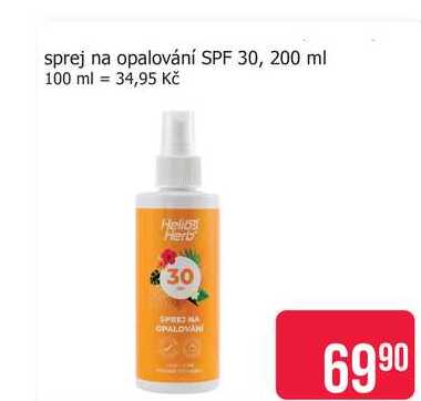 Helios Herb sprej na opalování SPF 30, 200 ml 