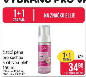 ELLIE čisticí pěna pro suchou a citlivou pleť 150 ml