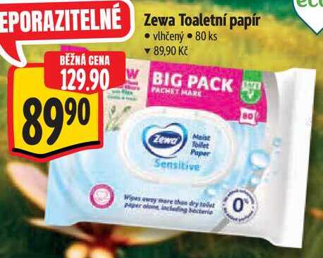 Zewa Toaletní papír vlhčený, 80 ks