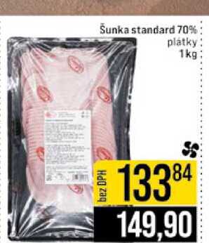 Šunka standard 70% plátky 1kg