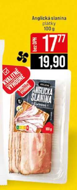 Anglická slanina plátky 100 g 