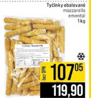 Tyčinky obalované mozzarella ementál 1kg 