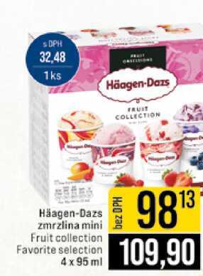 Häagen-Dazs zmrzlina mini Fruit collection Favorite selection 4 x 95 ml 