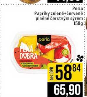 Perla Papriky zelené červené plněné čerstvým sýrem 150g 