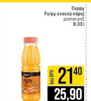 Cappy Pulpy ovocný nápoj pomeranč 0,33l