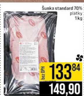 Šunka standard 70% plátky 1kg 
