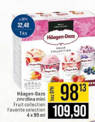 Häagen-Dazs zmrzlina mini Fruit collection Favorite selection 4 x 95 ml