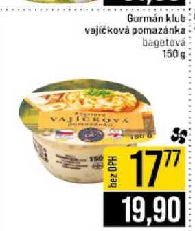 Gurmán klub vajíčková pomazánka bagetová 150 g 