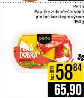 Perlal Papriky zelené červené plněné čerstvým sýrem 150g 