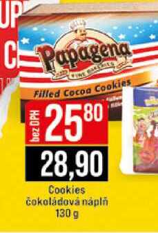 Cookies čokoládová náplň 130 g