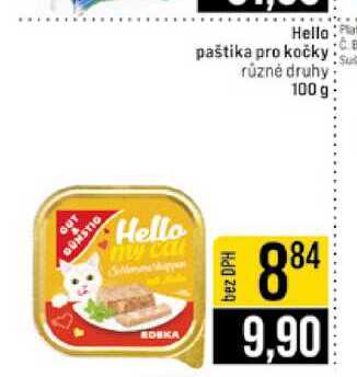 Hello paštika pro kočky různé druhy 100 g