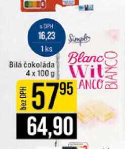 Bilá čokoláda 4 x 100g