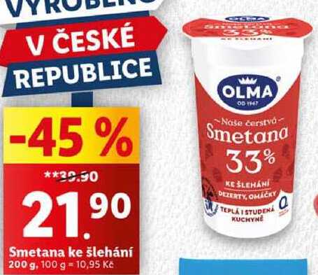 Smetana ke šlehání, 200 g 