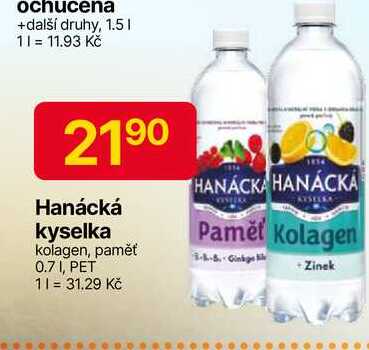 Hanácká kyselka kolagen, paměť 0.7l