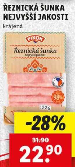 ŘEZNICKÁ ŠUNKA NEJVYŠŠÍ JAKOSTI, 100 g