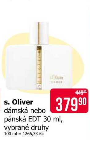 s. Oliver dámská nebo pánská EDT 30 ml, vybrané druhy 