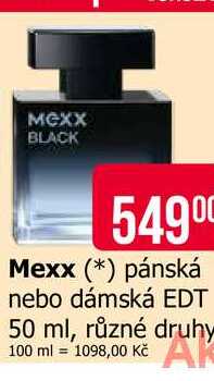 Mexx pánská nebo dámská EDT 50 ml, různé druhy 