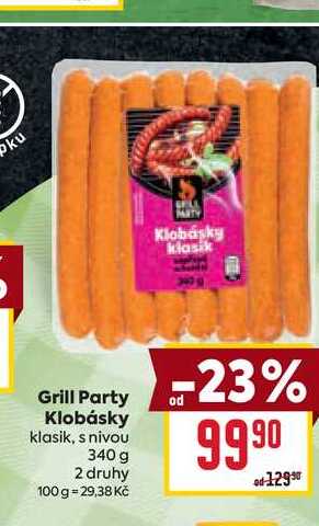 Grill Party Klobásky klasik, s nivou 340 g 