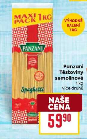 Panzani Těstoviny semolinové 1kg 