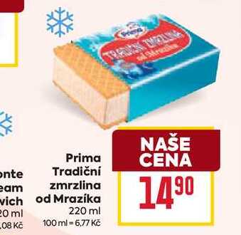 Prima Tradiční zmrzlina od Mrazíka 220 ml