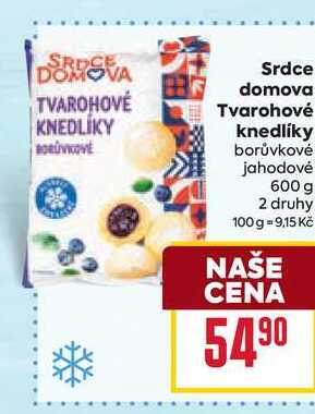 Srdce domova Tvarohové knedlíky 600g