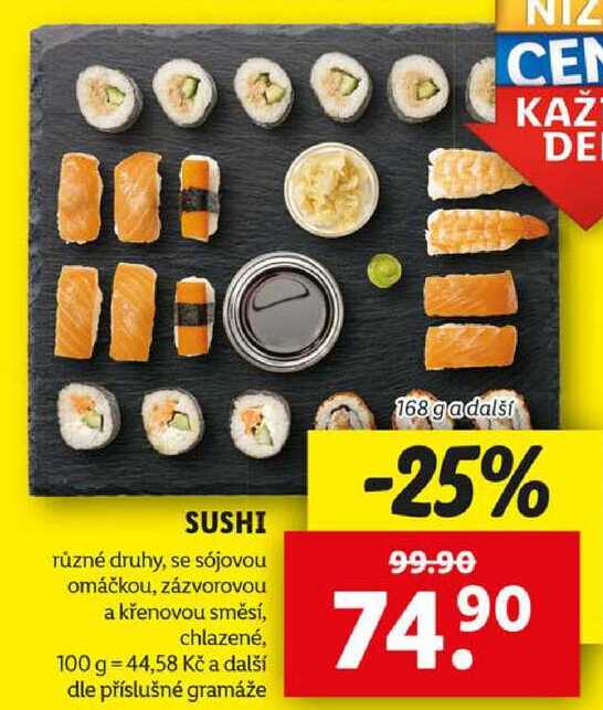 SUSHI, 168 g a další 