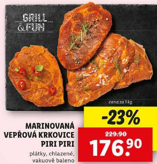 MARINOVANÁ VEPŘOVÁ KRKOVICE PIRI PIRI, cena za 1 kg 