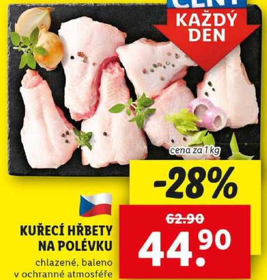 KUŘECÍ HŘBETY NA POLÉVKU, cena za 1 kg 