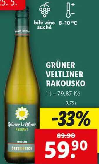 GRÜNER VELTLINER RAKOUSKO, 0,75 l