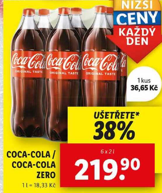 COCA-COLA/COCA-COLA ZERO, 6x 2 l