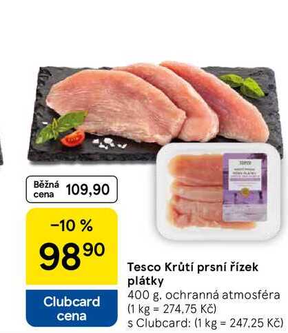 Tesco Krůtí prsní řízek plátky, 400 g 