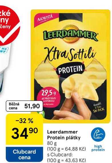 Leerdammer Protein plátky, 80 g  