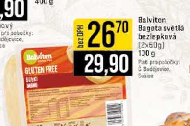 Balviten Bageta světlá bezlepková 2x50g 100 g 