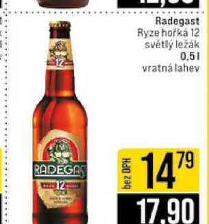 Radegast Ryze hořká 12 světlý ležák 0.5l