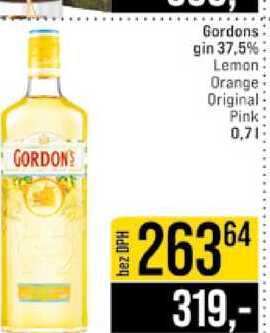 Gordons gin 37,5% Lemon Orange Original Pink 0,7l