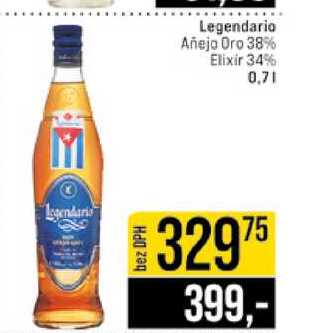 Legendario Añejo Oro 38% Elixir 34% 0,7l