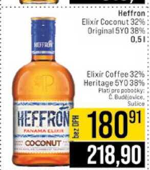Heffron Elixir Coconut 32% Original 5YO 38% 0,5l