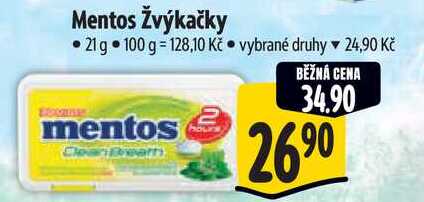 Mentos Žvýkačky, 21 g