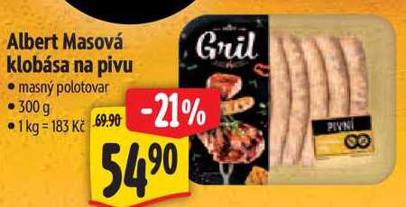 Albert Masová klobása na pivu, 300 g