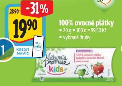 100% ovocné plátky, 20 g