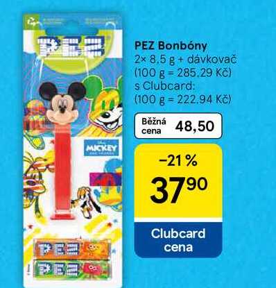PEZ Bonbóny, 2x 8.5 g + dávkovač 