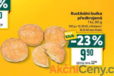Rustikální bulka předkrojená 1ks, 80 g