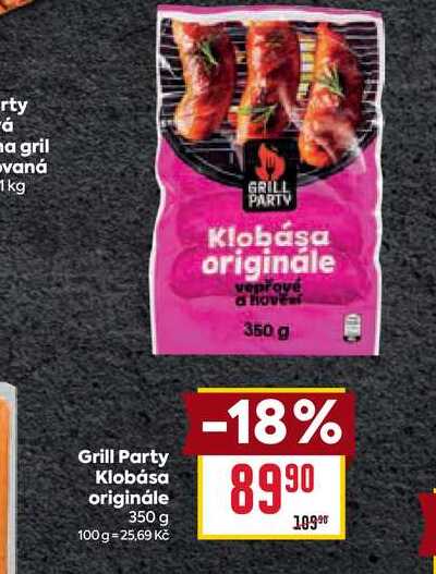 Grill Party Klobása originále 350 g 