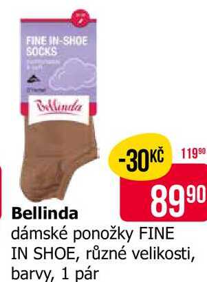 Bellinda dámské ponožky FINE IN SHOE, různé velikosti, barvy, 1 pár 