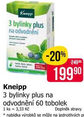 Kneipp 3 bylinky plus na odvodnění 60 tobolek 